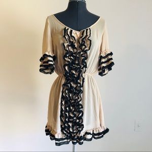 Arrogant Cat Weekender London Ruffle Tan Dress